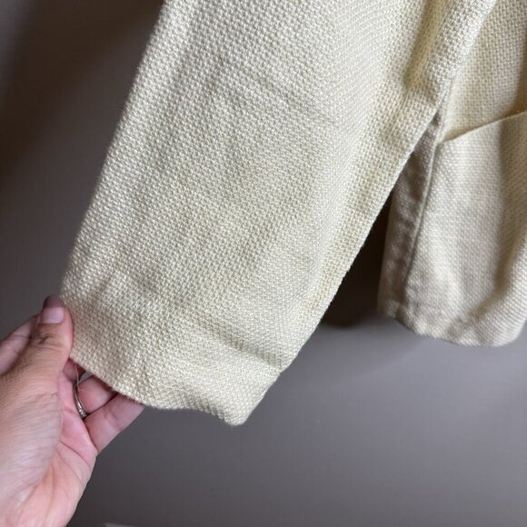 Eileen Fisher Linen Cotton Open Blazer Jacket Size XL Yellow Coastal Boho Lux - Picture 2 of 10